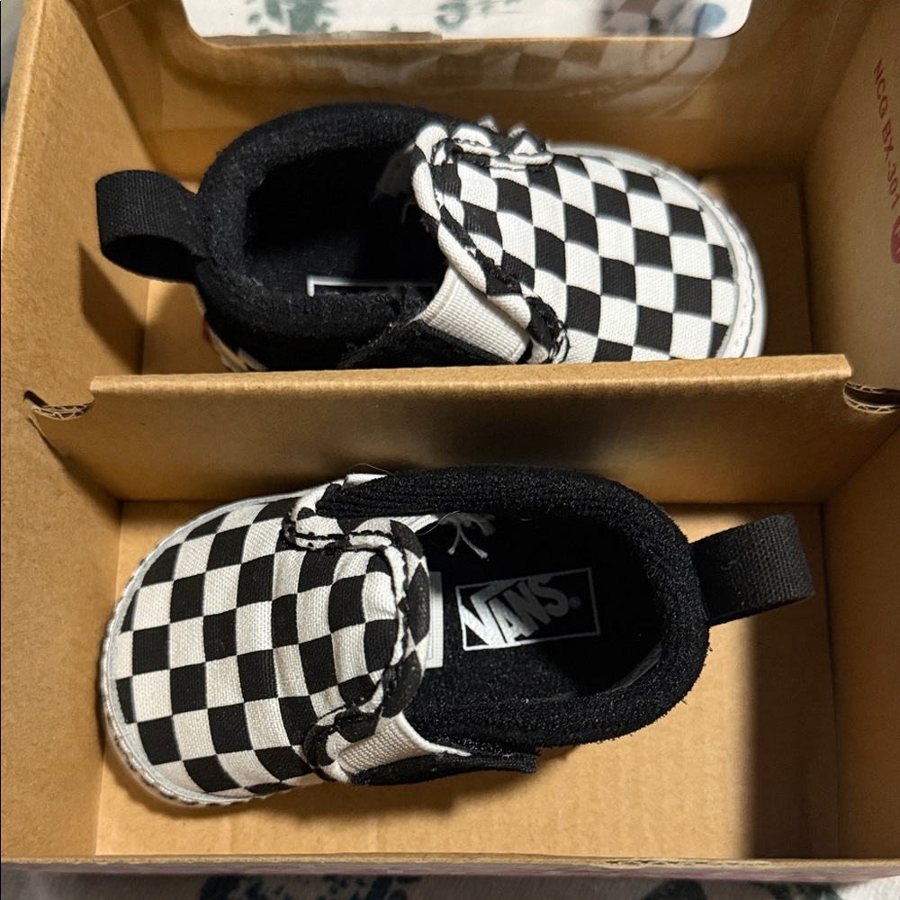 Vans Kids Black and White Checkered Sneakers